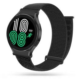 Tech-Protect Nylon szíj Samsung Galaxy Watch 4 / 5 / 5 Pro / 6 (40 / 42 / 44 / 46 mm) órához, fekete színű