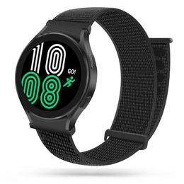 Tech-Protect Najlonski pas za Samsung Galaxy Watch 4 / 5 / 5 Pro / 6 (40 / 42 / 44 / 46 mm), črn