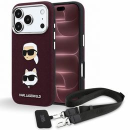 Karl Lagerfeld Saffiano K&C Heads Pins and Logo Crossbody ümbris iPhone 17 Pro Max / 18 Pro Max – punane