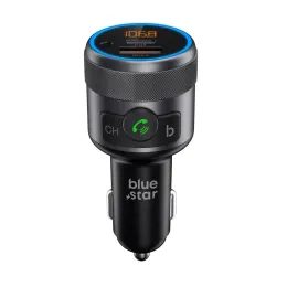 BlueStar AutoHarmony C81 FM πομπός, Bluetooth, QC 3.0, PD, 42W, γκρι