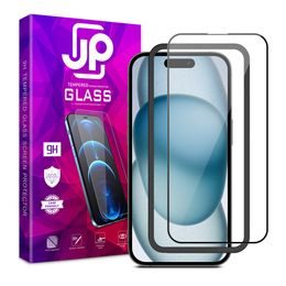 JP 3D staklo s okvirom za ugradnju, iPhone 15 Plus, crna