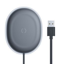 Baseus Jelly Qi 15W-os vezeték nélküli telefontöltő fejhallgatóval + USB-ről USB-C kábelre, fekete (WXGD-01)