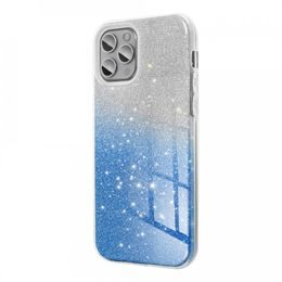 Kryt Forcell Shining, Samsung Galaxy A12, strieborno-modrý
