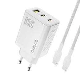 Dudao A29C φορτιστής + καλώδιο USB-C, 65W, GaN, λευκό