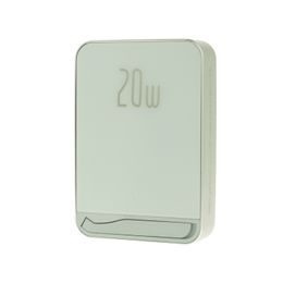 Fém Magsafe Powerbank állvánnyal, 5000mAh, PD20W, fehér