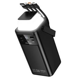 Borofone PowerBank 50000mAh, 2x USB + USB-C + kabli USB, USB-C, Lightning, micro USB, črna