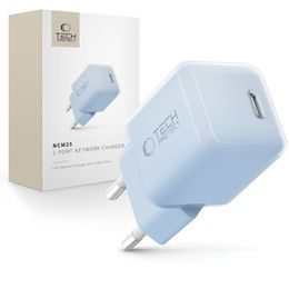 Tech-Protect NCM25 1-portová síťová nabíječka PD 25W, světle modrá