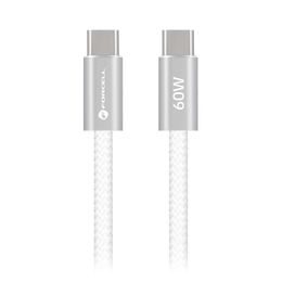 Cablu Forcell F-Energy USB-C - USB-C, QC4.0, PD, 3 A, 60 W, 1,2 m, alb
