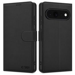 Tech-Protect Schutzhülle für Google Pixel 11 / 11 Pro - Gesteppte Wallet Hülle mit Magnetverschluss - Schwarz