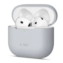 Tech-Protect Silikon Hülle, Apple AirPods 4, grau