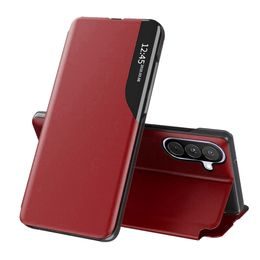 Samsung Galaxy A27 5G Hoesje - Eco Leather View Case - met Standaard - Rood