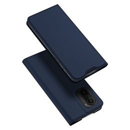 Dux Ducis Skin Leather case, husă tip carte, Xiaomi Mi 11 / Poco F3, albastră