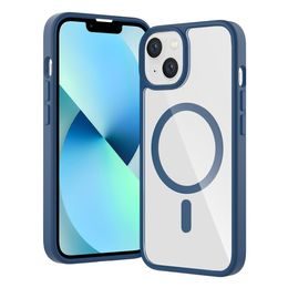 JP MagFit Clear MagSafe Hülle mit N52 Magnet, iPhone 13 / 14, blau