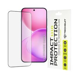 Oppo Reno16 / Reno16 Pro apsauginis stiklas – Techsuit 111D grūdintas stiklas – juoda