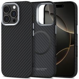 Tech-Protect Ion Carbon MagSafe, iPhone 16 Pro, črno-srebrn