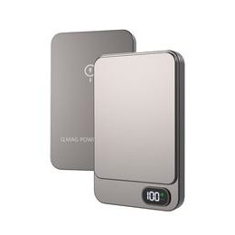 Fém Magsafe vezeték nélküli power bank kijelzővel, 5000mAh, QC, PD20W, arany színű