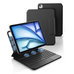 Husă magnetică Dexnor cu tastatură, iPad Air 11, neagră