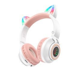 Borofone BO18 Cat Ear Bluetooth sluchátka, biele