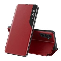 Eco Leather View Case, Samsung Galaxy S25, červené