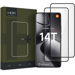 Hofi Pro+ Displayschutz aus gehärtetem Glas, Xiaomi 14T / 14T Pro, 2 stücke, schwarz
