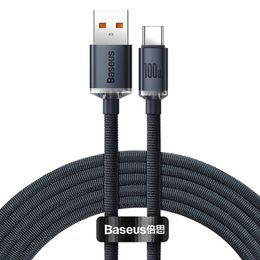 Baseus Crystal Shine Series kabel s podporo za hitro polnjenje, USB - USB-C, 100W, 1,2 m, črn (CAJY000401)