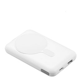 Magsafe Powerbank 10000mAh vezeték nélküli telefontöltéssel, állvánnyal és LED kijelzővel, PD 22.5W, QC3.0, fehér színben