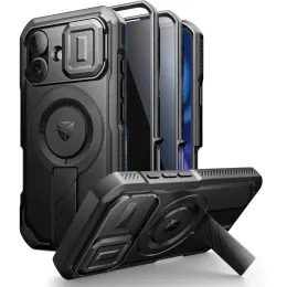 Dexnor Privacy MagSafe Kickstand Camprotector etui iPhone 15, črn