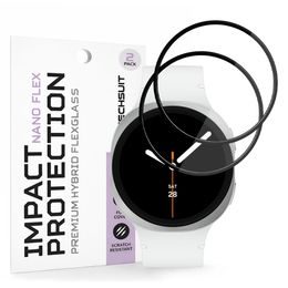 Techsuit Nano Flex Schutzfolie für Samsung Galaxy Watch8 44mm - PMMA Displayschutz - 2 Stück - Schwarz