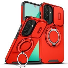Samsung Galaxy A27 ümbris – Camslide Stand kaamerakaitsega alusega – punane