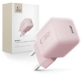 Tech-Protect NCM25 Φορτιστής Δικτύου 1 Θύρας PD 25W, Ανοιχτό Ροζ