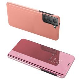 Clear view ružové púzdro na telefon Samsung Galaxy S21 FE
