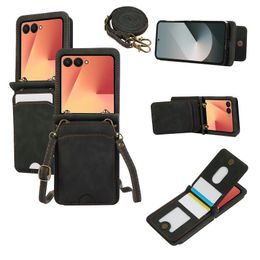 Crossbody θήκη, Samsung Galaxy Z Flip 7, μαύρη