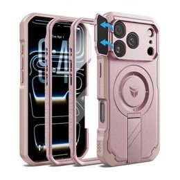 Dexnor MagSafe Case für iPhone 17 Pro / 18 Pro - 360° Kickstand mit Kameraschutz - Rosa
