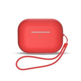 Σιλικονική θήκη για AirPods 1 / 2 με λουράκι καρπού, κόκκινη