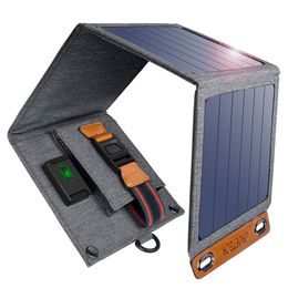 Potovalni solar Choetech polnilnik z USB 14W, zložljiv, siv (SC004)