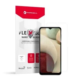 Folie de sticlă securizată hibrid Forcell Flexible Nano Glass, Samsung Galaxy A12, transparentă