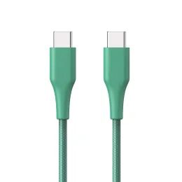 ER POWER Ανθεκτικό πλεκτό καλώδιο USB-C - USB-C, 1,2 m, πράσινο
