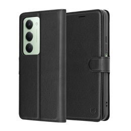 Techsuit Leather Folio maska, Xiaomi Redmi 15 4G / 5G, crna