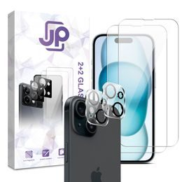 JP Combo pack, Súprava 2 tvrdených skiel a 2 sklíčok pre šošovku, iPhone 15