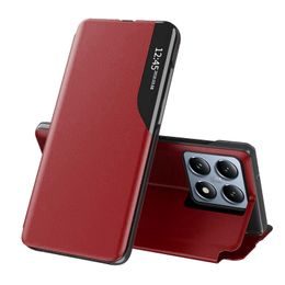 Eco Leather View Case, Xiaomi 14T Pro, červené