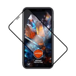 Prémiové ochranné tvrzené sklo FIXED Armor s aplikátorem, iPhone XR / 11, černé