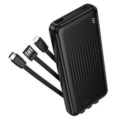 Borofone BJ79 Clever akupank 10000mAh USB-C ja Lightning kaablitega – must