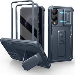 Dexnor 360 Kickstand Camprotector etui Samsung Galaxy S25 Edge, niebieski