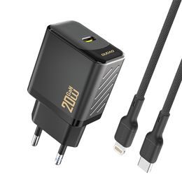 Dudao A26LEU polnilnik USB-C + kabel USB-C - Lightning, PD 20W GaN, črn
