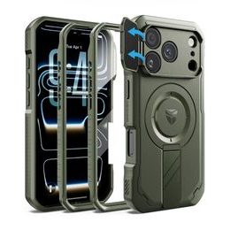 Dexnor MagSafe Case für iPhone 17 Pro / 18 Pro - 360° Kickstand mit Kameraschutz - Grün