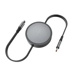 Feltekerhető kábel FIXED Retractable Cable USB-C - USB-C, PD 100W, 480Mbps, 1m, szürke