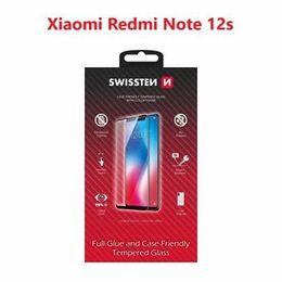 Swissten Full Glue, Color frame, Case friendly, Folie de sticlă securizată protectoare, Xiaomi Redmi Note 12s, neagră