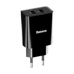 Baseus adaptér 2x USB, čierny (CCFS-R01)