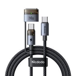 Mcdodo 2-in-1 laidas USB-C – USB-C + MagSafe 3, 240 W, LED indikatorius, 2 m – juoda