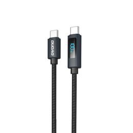 Dudao L7C kabel USB-C - USB-C s LED zaslonom, 100W, 1 m, crni